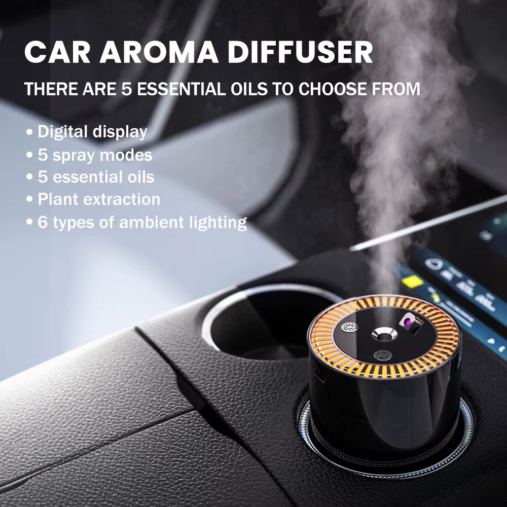 USB Portable Car Aromatherapy Diffuser, Aromatherapy Humidifier, Car Air Freshness Purifier, 5 Types of Essential Oils Available