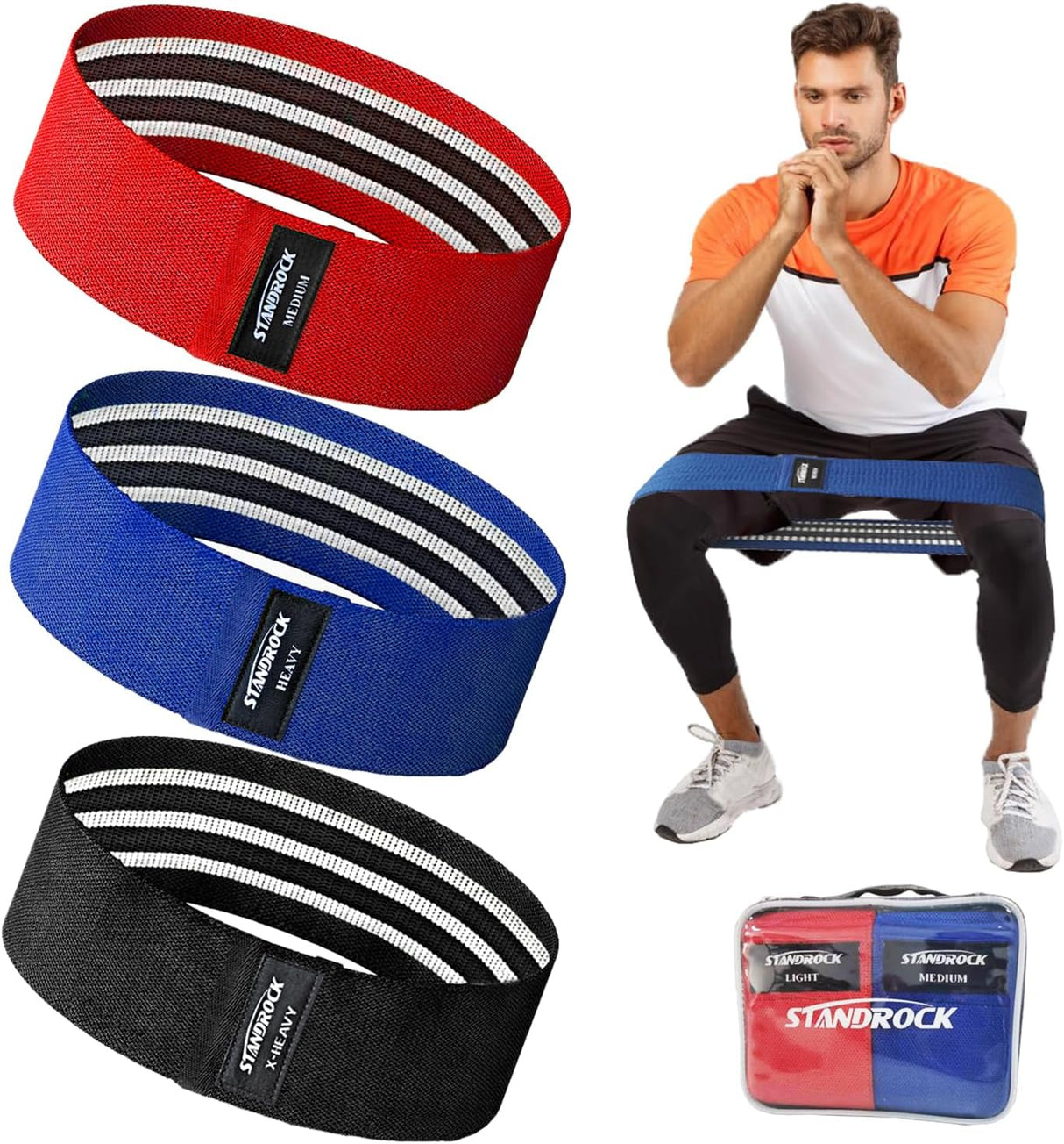 Fabric Resistance Bands for Working Out, 3 and 4 Levels Booty Bands Long Resistance Bands for Women and Men | Elastic Bands for Exercise Bands Resistance Bands Set Workout Bands Resistance