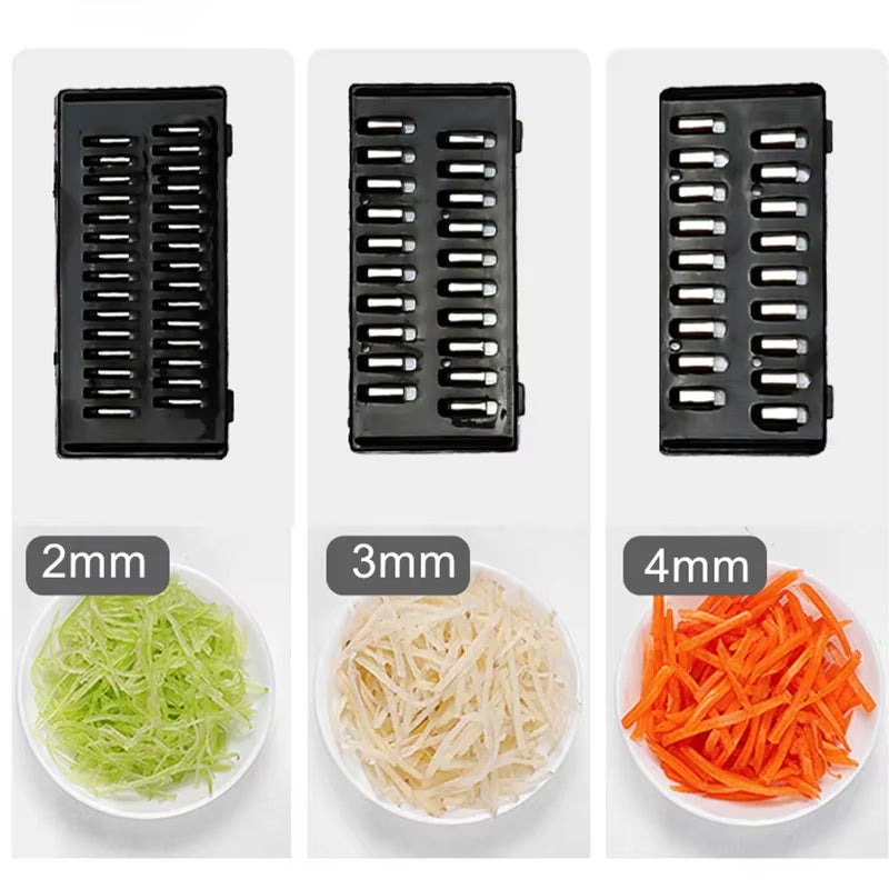 9 in 1 Multifunction Vegetable Cutter with Drain Basket Magic Rotate Colander New Vegetable Portable Slicer Chopper Grater