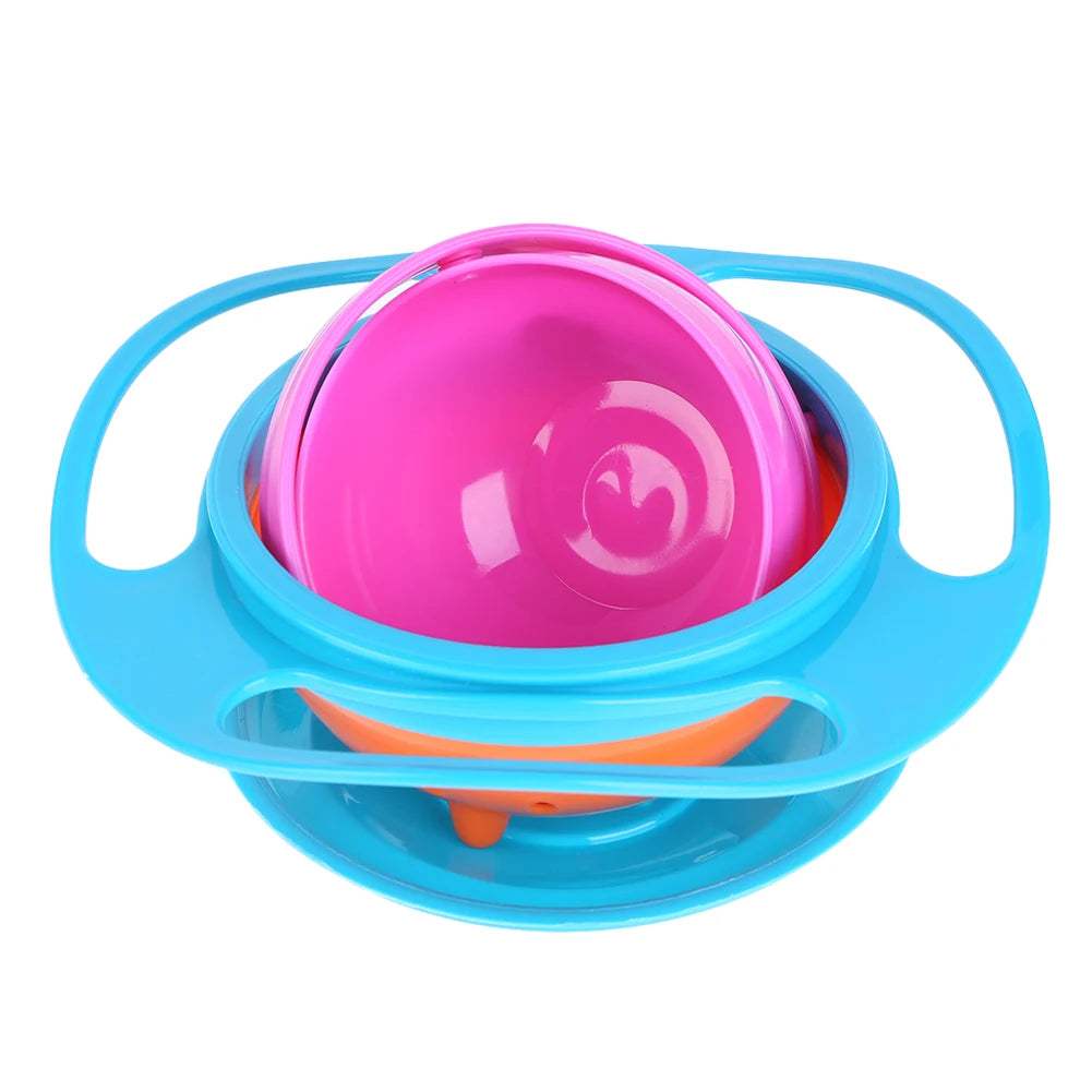 Ufo-Shaped Balanced Eating Bowl Cute Toy Kids Training Feeder 360 Rotating Spill-Proof Leak-Proof for Boys Girls