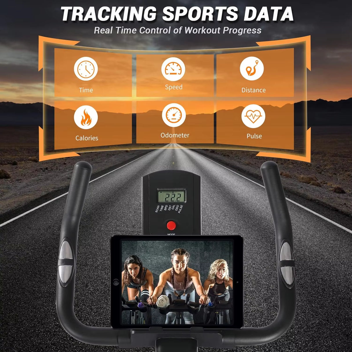 Exercise Bike, Indoor Cycling Bike Stationary, Cycle Bike with Comfortable Seat Cushion, Digital Display with Pulse