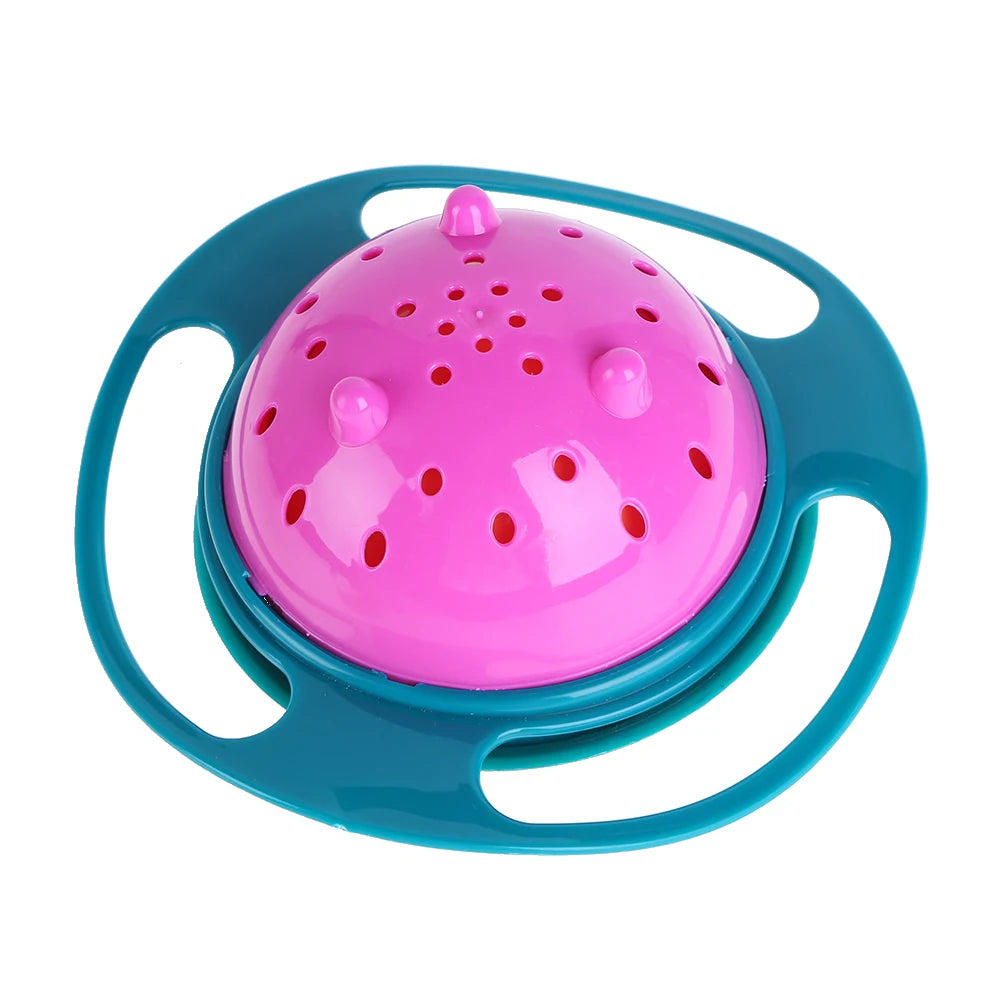Ufo-Shaped Balanced Eating Bowl Cute Toy Kids Training Feeder 360 Rotating Spill-Proof Leak-Proof for Boys Girls