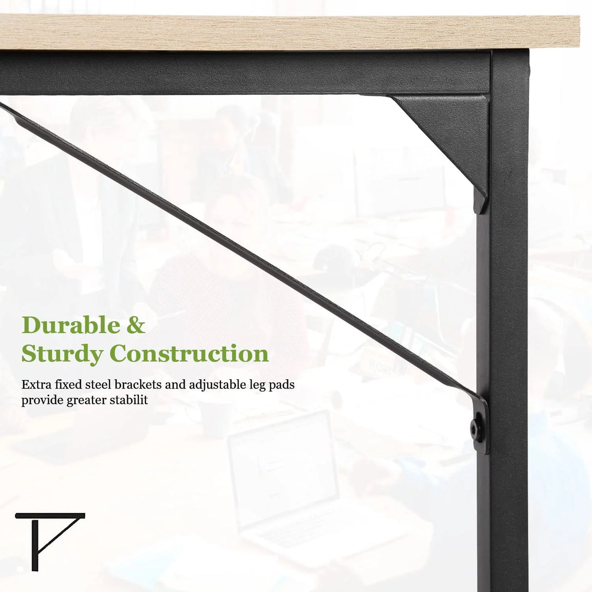 39 Inch Computer Desk,Sturdy Laptop Table for Home Office for Adults, Nature