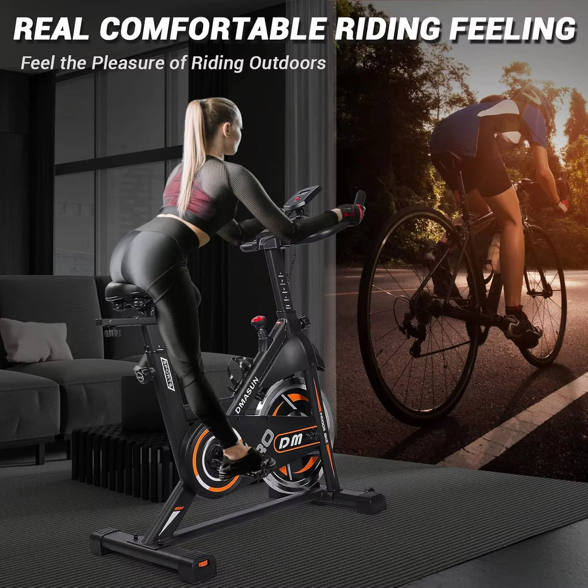 Exercise Bike, Indoor Cycling Bike Stationary, Cycle Bike with Comfortable Seat Cushion, Digital Display with Pulse