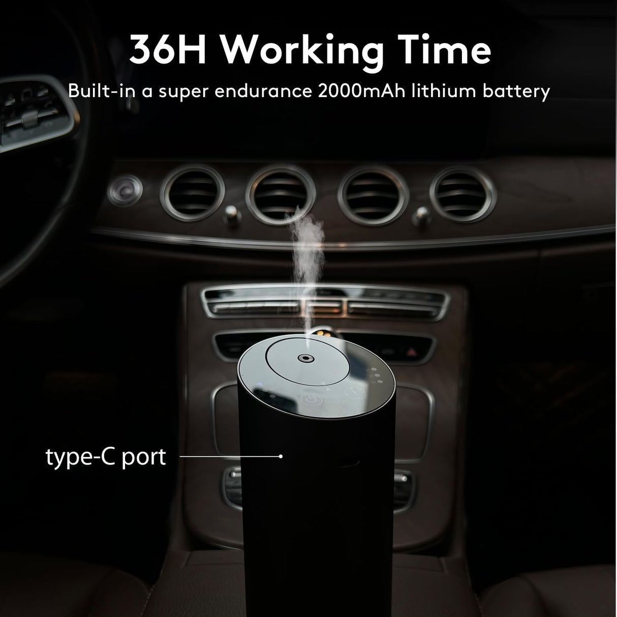 Waterless Car Diffuser, Waterless Diffusers for Essential Oils with Timer & No Leakage Tech, Super Quiet Cordless Aromatherapy Essential Oil Diffuser Battery Operated for Car, Room, Office