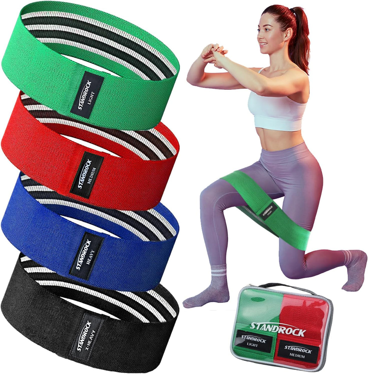 Fabric Resistance Bands for Working Out, 3 and 4 Levels Booty Bands Long Resistance Bands for Women and Men | Elastic Bands for Exercise Bands Resistance Bands Set Workout Bands Resistance