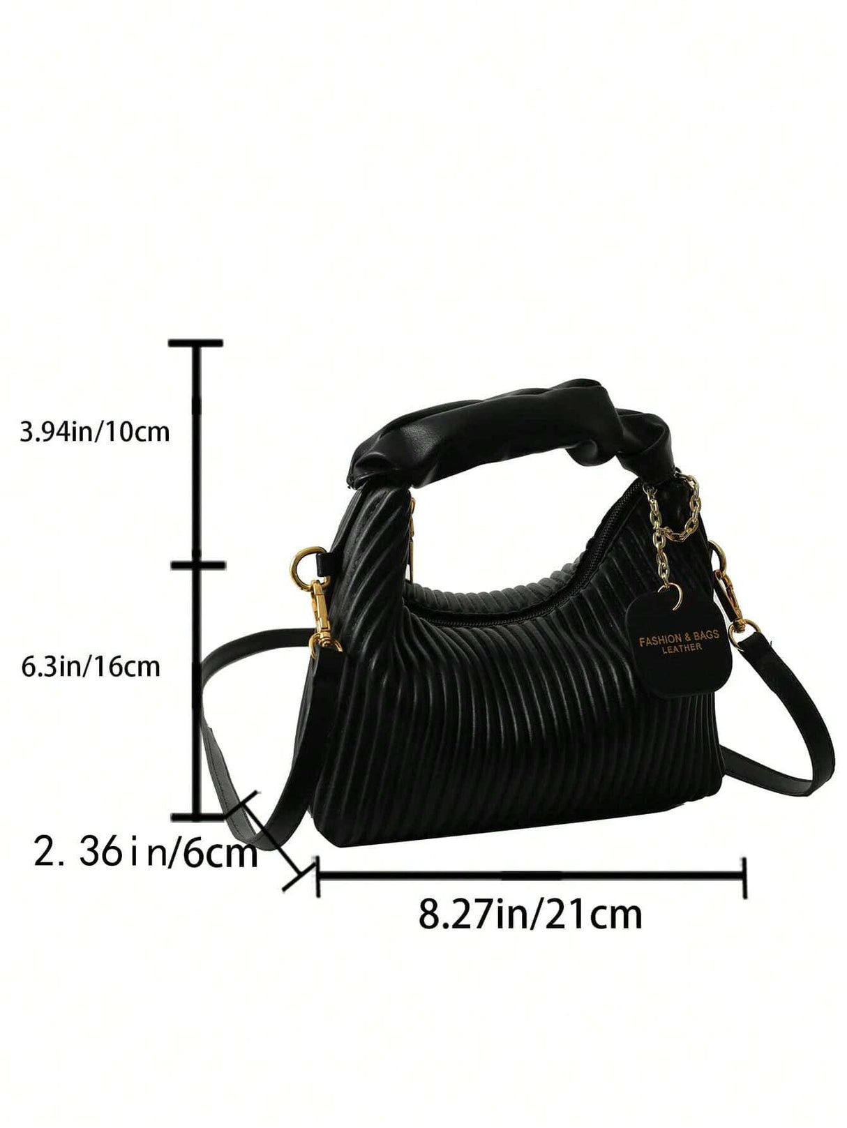 New Style Fashionable Simple All-Match Trendy Pleated Weaving Pu Color Block Handbag Shoulder Bag Crossbody Bag