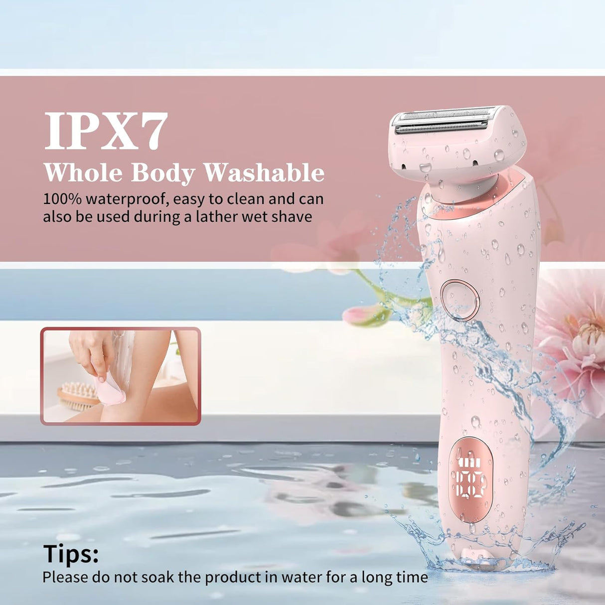 Dusk Razor for Women, Glide Pro 3.0 Razor Dusk, 2 in 1 Dusk Electric Shaver for Women, Duskofficial Razor, Dusk Official Razor for Women Waterproof, Dusk Glide Pro 3.0 Shaver Painless Wet & Dry(Pink)