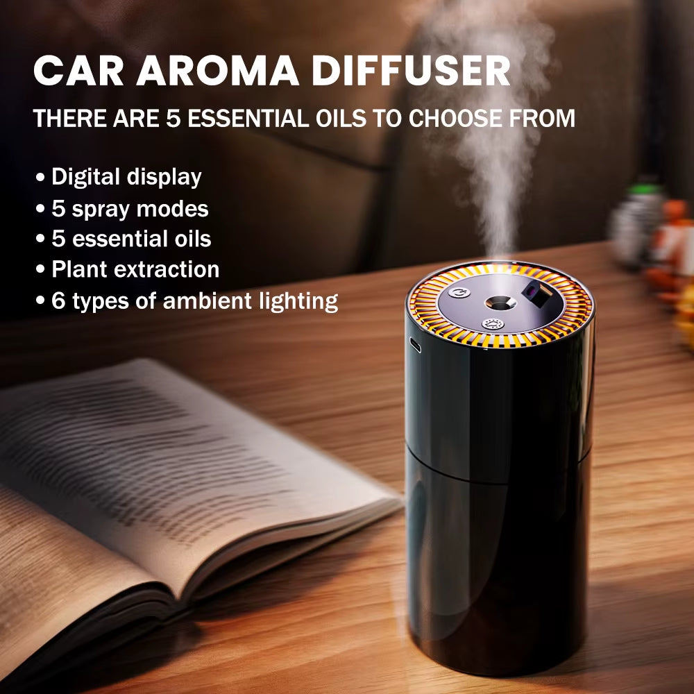 USB Portable Car Aromatherapy Diffuser, Aromatherapy Humidifier, Car Air Freshness Purifier, 5 Types of Essential Oils Available