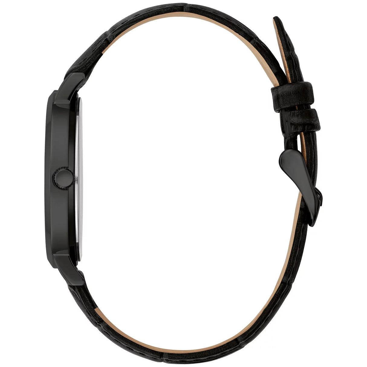 by Men's Black Leather Strap Watch 45A148