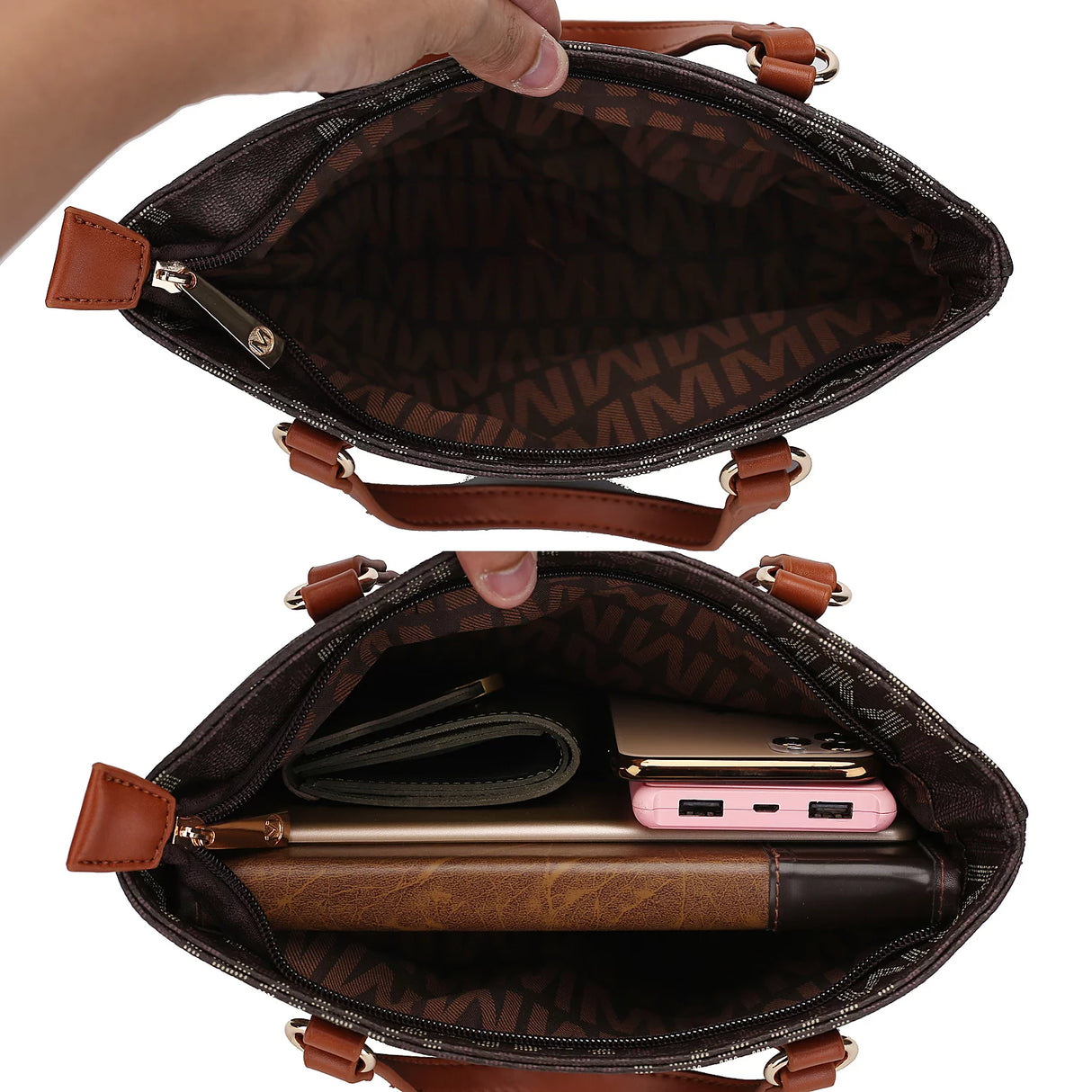 Alexy Women'S Tote Bag, Small Tote Bag, Pouch Purse & Wristlet Wallet Bag 4 Pcs Handbag Set by Mia K - Black