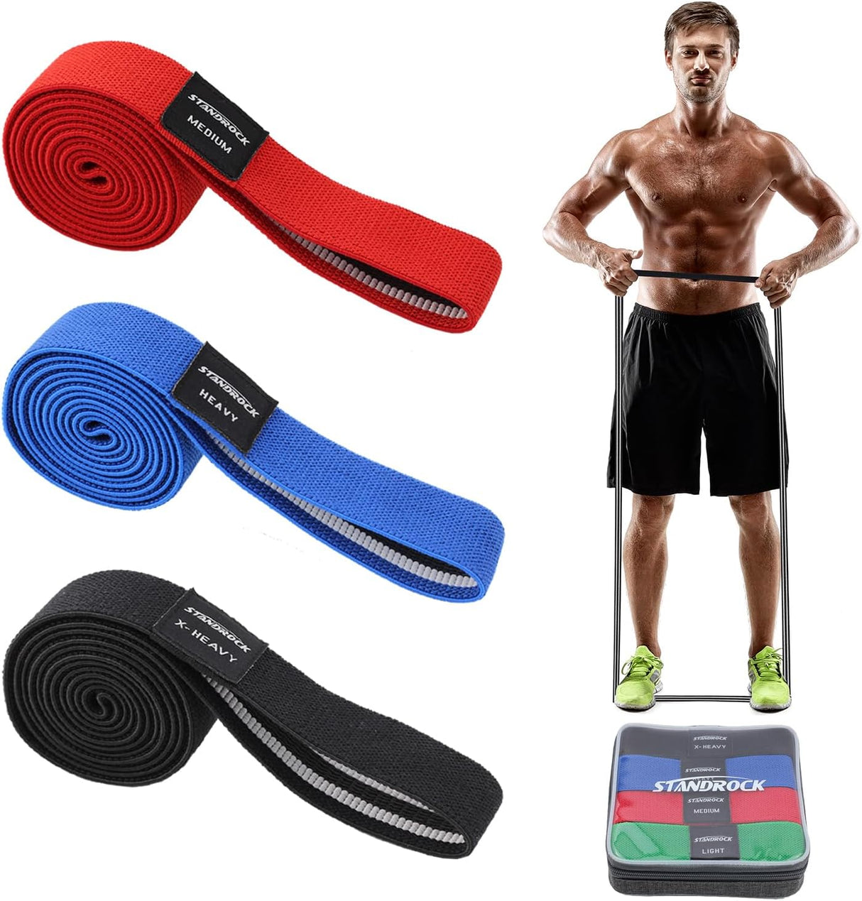 Fabric Resistance Bands for Working Out, 3 and 4 Levels Booty Bands Long Resistance Bands for Women and Men | Elastic Bands for Exercise Bands Resistance Bands Set Workout Bands Resistance