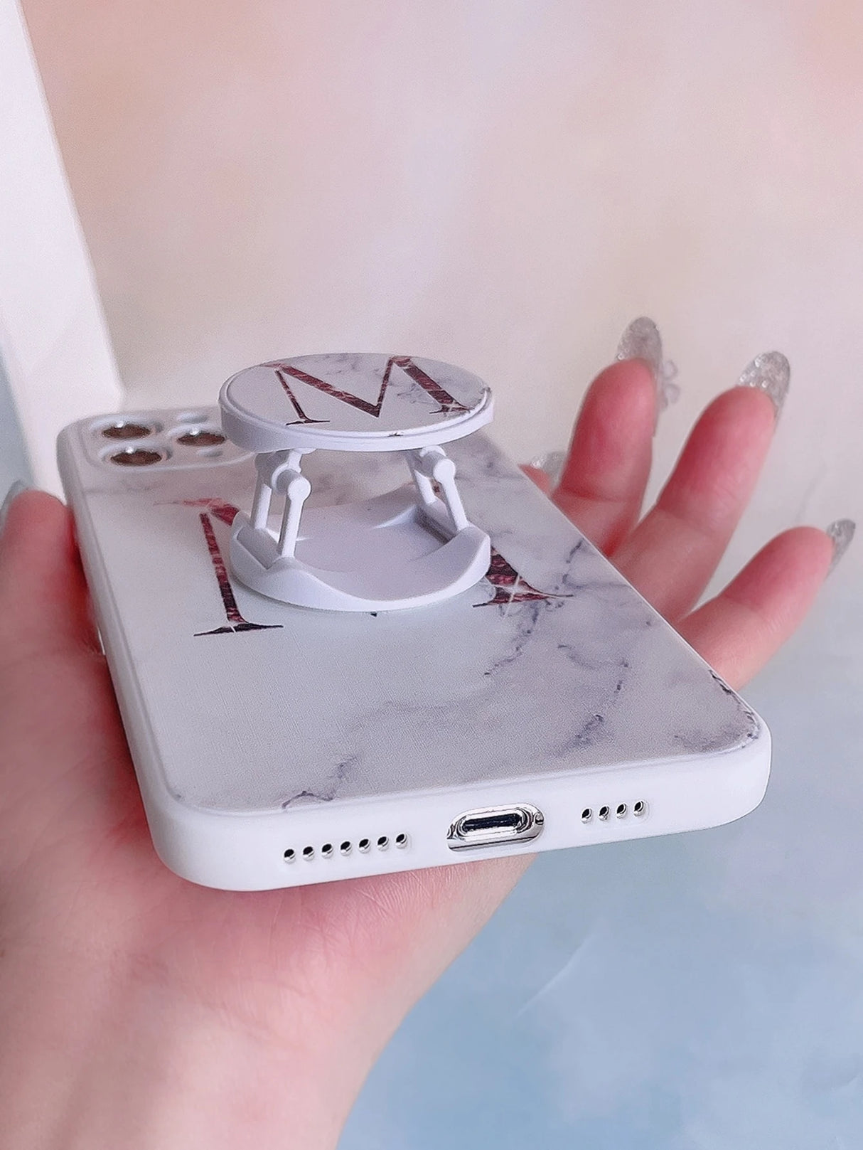 Letter Graphic Phone Case with Stand-Out Phone Grip Compatible with Iphone 11,Iphone 13,Iphone 14 Pro Max