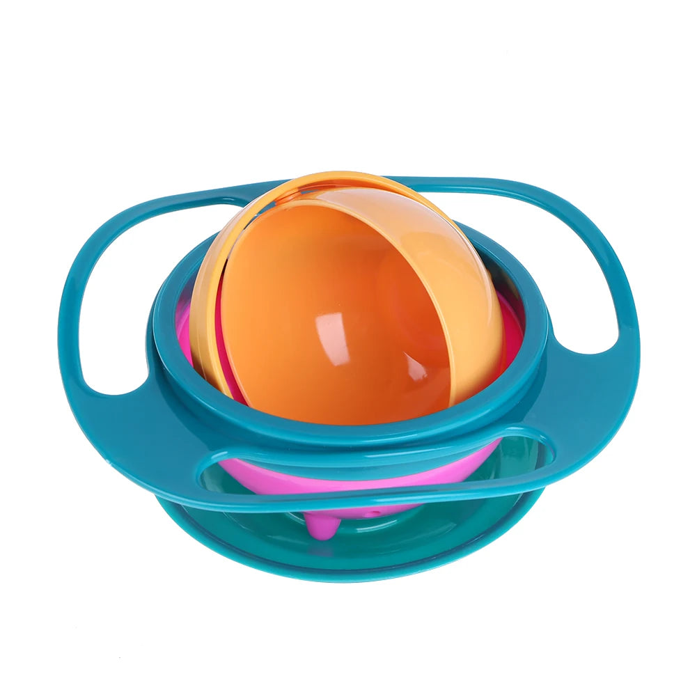 Ufo-Shaped Balanced Eating Bowl Cute Toy Kids Training Feeder 360 Rotating Spill-Proof Leak-Proof for Boys Girls