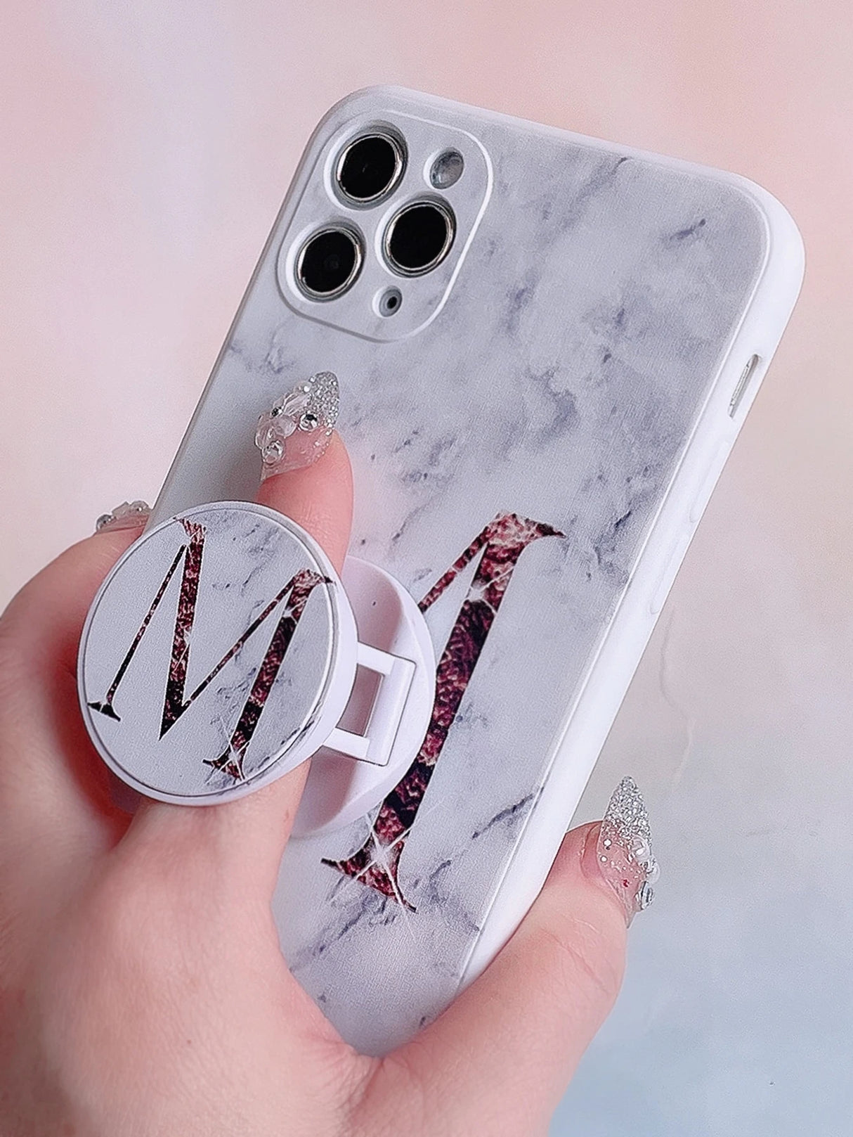 Letter Graphic Phone Case with Stand-Out Phone Grip Compatible with Iphone 11,Iphone 13,Iphone 14 Pro Max