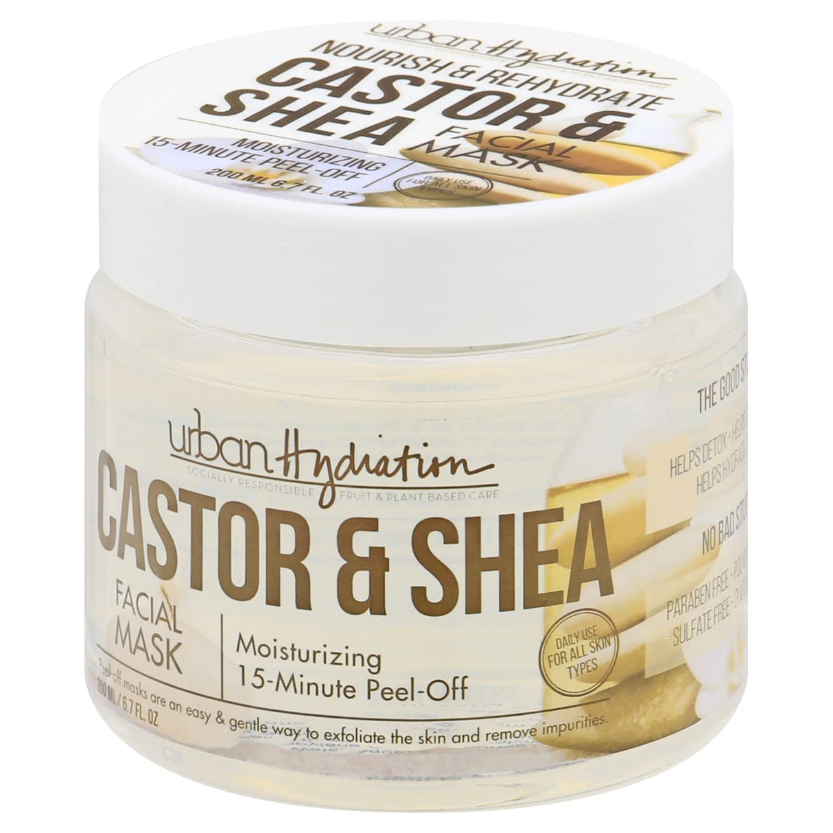 Skincare Nourish & Rehydrate Castor & Shea Facial Peel-Off Mask, 6.7 Ounce