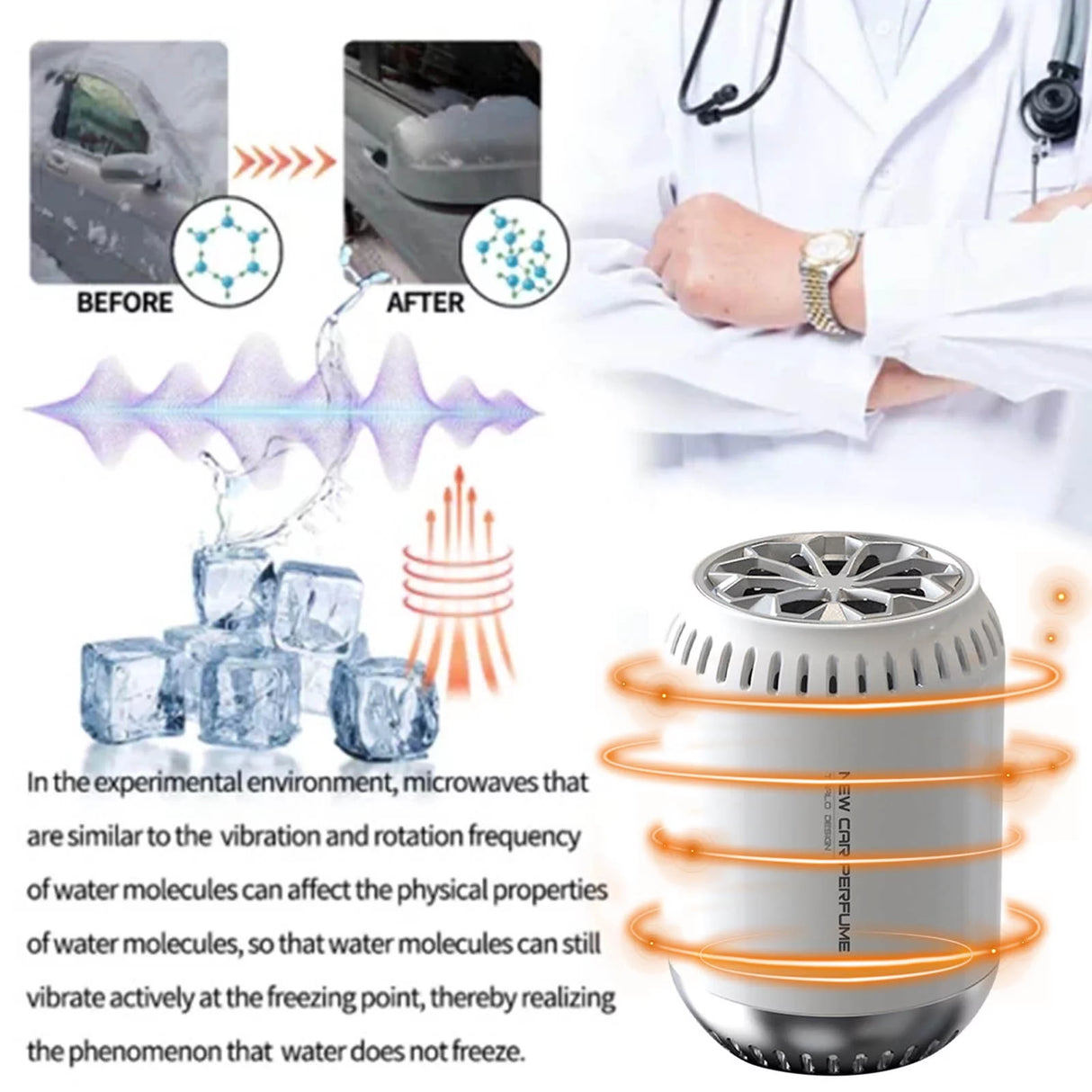 Molecular Interference Antifreeze for Snow Clearing, Vehicle Microwave Defroster Instrument, Microwave Defroster Car