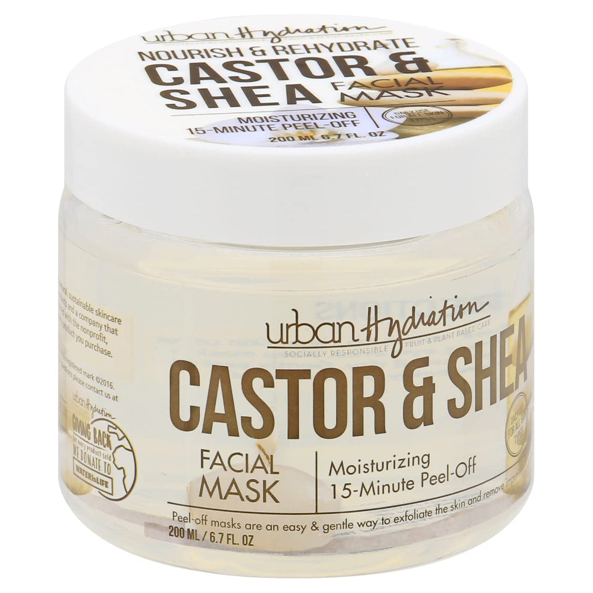 Skincare Nourish & Rehydrate Castor & Shea Facial Peel-Off Mask, 6.7 Ounce