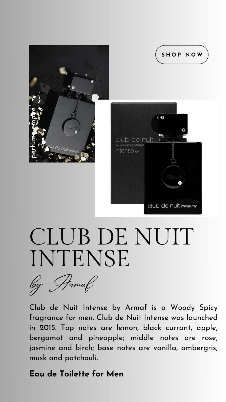 Club De Nuit INTENSE by Armaf Cologne Men EDT 3.6 Oz New in Box 6085010044712