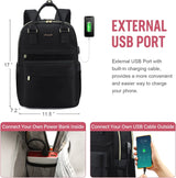 Laptop Backpack,Women Travel Work Bag Bookbag Fit 15.6" Laptop,Waterproof Vintage Teacher Nurse Daypack-Black