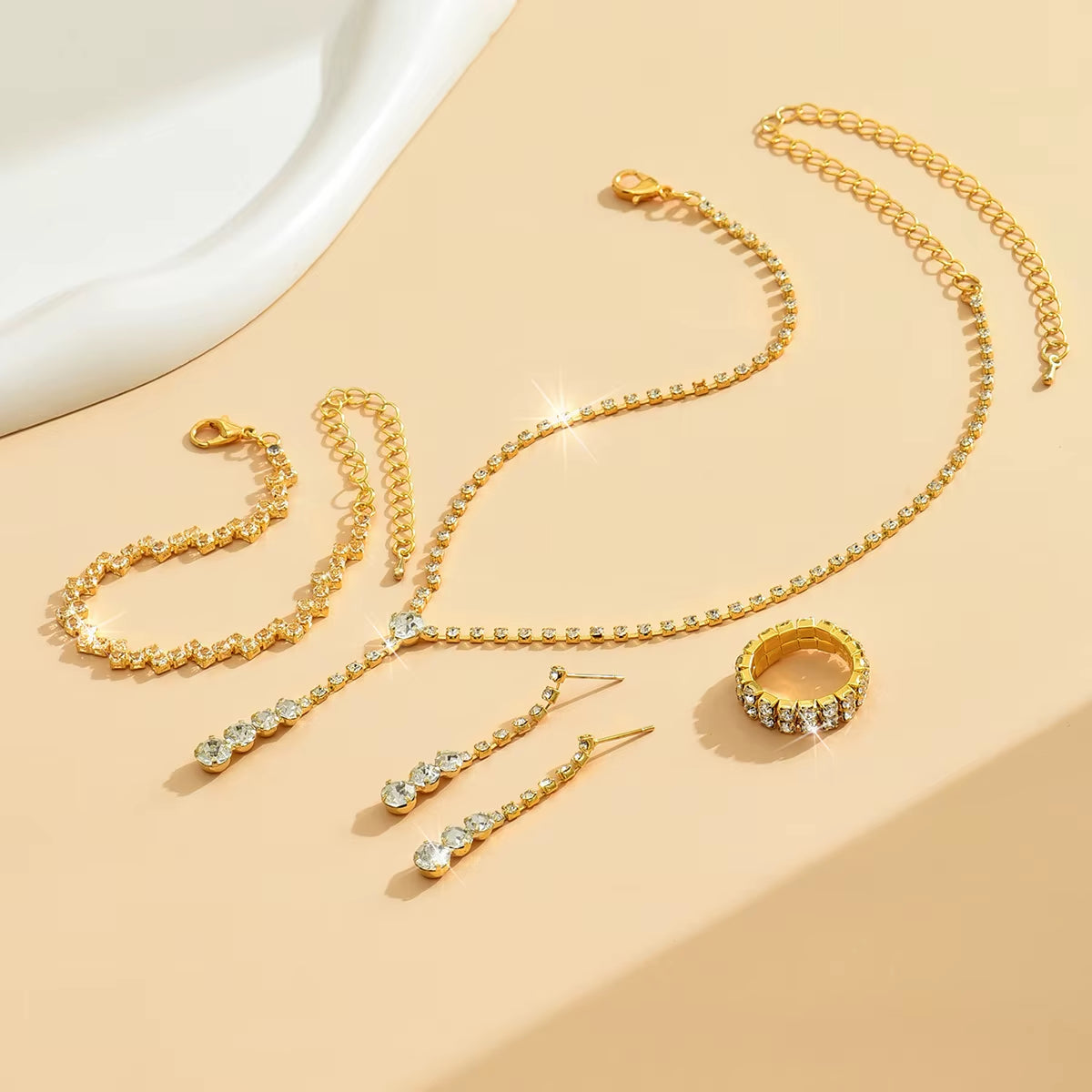 5 Pieces of Women'S Minimalist Claw Chains, Earrings, Necklaces, Bracelets, Rings, Jewelry Sets, Banquet Parties, Holiday Gifts