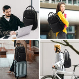 Laptop Backpack,Women Travel Work Bag Bookbag Fit 15.6" Laptop,Waterproof Vintage Teacher Nurse Daypack-Black