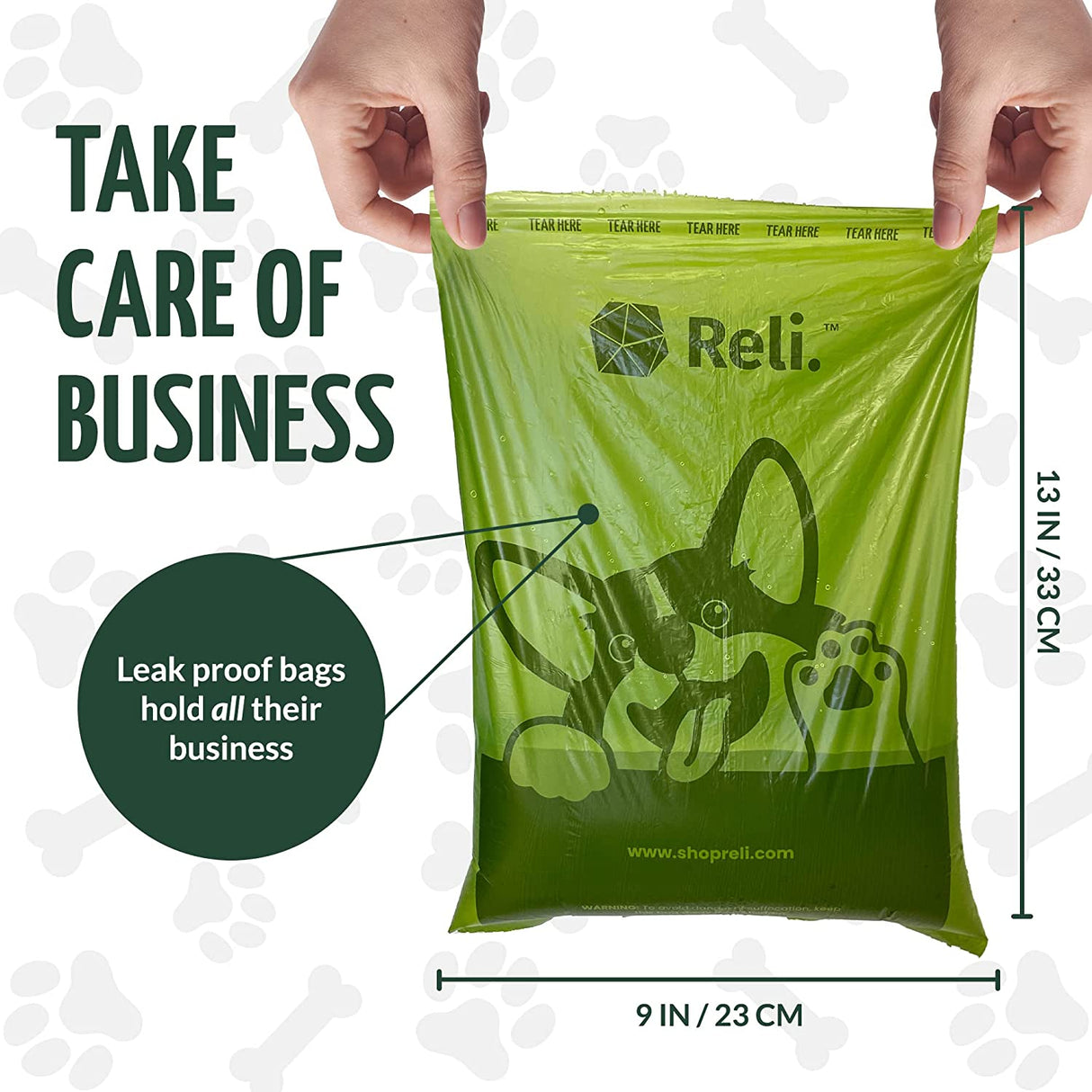 Biodegradable Dog Poop Bags with Holder, 1200 Bags, 9X13", Eco-Friendly