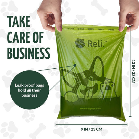 Biodegradable Dog Poop Bags with Holder, 1200 Bags, 9X13", Eco-Friendly