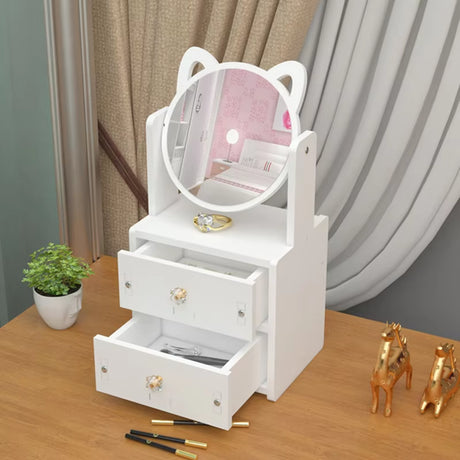 Mirror Makeup Mirrors Wooden DIY Decorative Mirrors with Storage Box Girl Desktop Dressing Mirror for Bedroom Room Decoration