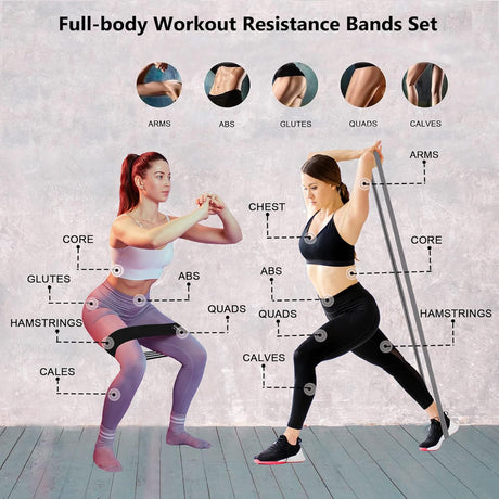 Fabric Resistance Bands for Working Out, 3 and 4 Levels Booty Bands Long Resistance Bands for Women and Men | Elastic Bands for Exercise Bands Resistance Bands Set Workout Bands Resistance
