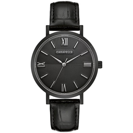 by  Men's Black Leather Strap Watch 45A148