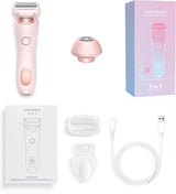 Dusk Razor for Women, Glide Pro 3.0 Razor Dusk, 2 in 1 Dusk Electric Shaver for Women, Duskofficial Razor, Dusk Official Razor for Women Waterproof, Dusk Glide Pro 3.0 Shaver Painless Wet & Dry(Pink)