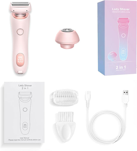 Dusk Razor for Women, Glide Pro 3.0 Razor Dusk, 2 in 1 Dusk Electric Shaver for Women, Duskofficial Razor, Dusk Official Razor for Women Waterproof, Dusk Glide Pro 3.0 Shaver Painless Wet & Dry(Pink)