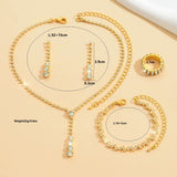 5 Pieces of Women'S Minimalist Claw Chains, Earrings, Necklaces, Bracelets, Rings, Jewelry Sets, Banquet Parties, Holiday Gifts