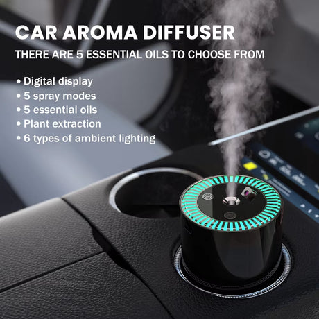 USB Portable Car Aromatherapy Diffuser, Aromatherapy Humidifier, Car Air Freshness Purifier, 5 Types of Essential Oils Available
