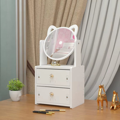 Mirror Makeup Mirrors Wooden DIY Decorative Mirrors with Storage Box Girl Desktop Dressing Mirror for Bedroom Room Decoration