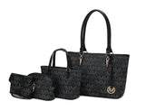 Alexy Women'S Tote Bag, Small Tote Bag, Pouch Purse & Wristlet Wallet Bag 4 Pcs Handbag Set by Mia K - Black
