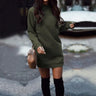 Women'S Autumn and Winter round Neck Long Sleeve Solid Color Sweater Dress Vestidos En Oferta Liquidación Envío Gratis Ropa Para