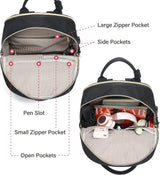 Laptop Backpack,Women Travel Work Bag Bookbag Fit 15.6" Laptop,Waterproof Vintage Teacher Nurse Daypack-Black