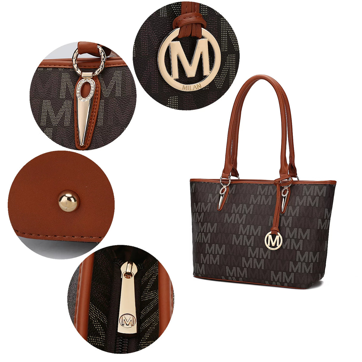 Alexy Women'S Tote Bag, Small Tote Bag, Pouch Purse & Wristlet Wallet Bag 4 Pcs Handbag Set by Mia K - Black