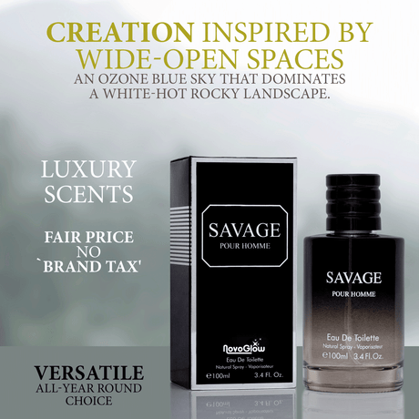 Savage for Men INSPIRED by Sauvage Dior for Men - 3.4 Oz Men'S Eau De Toilette Spray - Refreshing & Warm Masculine Scent for Daily Use Men'S Casual Cologne