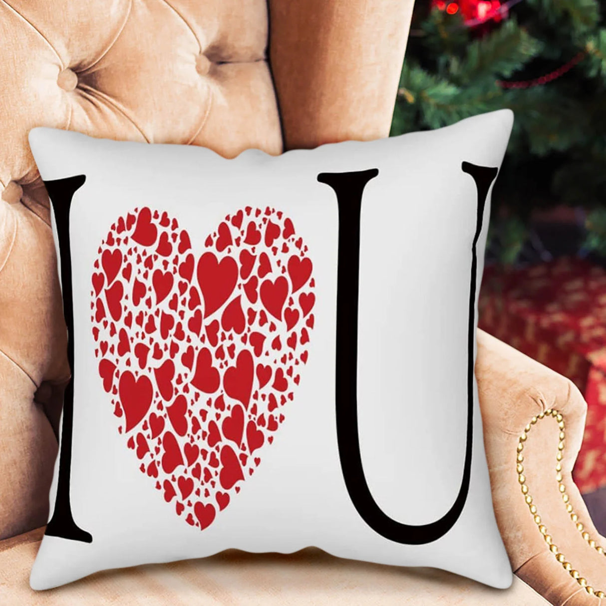 2024 New Arrival Valentines Day Pillow Covers 18X18, I Love You Big Love Heart Shape Flax Throw Pillows Cover for Valentines'S Day Gift Mother'S Day Gift (1PC)