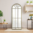 Wall Mirror Window Decorative Mirrors Arched Farmhouse for Living Room Bedroom Entryway Bathroom Vanity (Black,41.3”X 24” X1”)