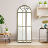 Wall Mirror Window Decorative Mirrors Arched Farmhouse for Living Room Bedroom Entryway Bathroom Vanity (Black,41.3”X 24” X1”)