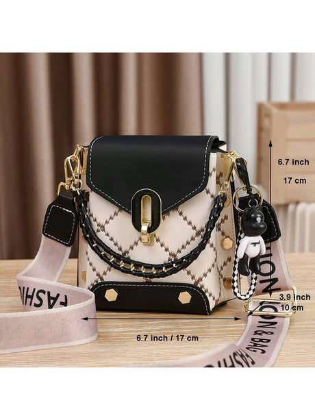 Mini Geometric Patterned Faux Pearl Shoulder Bag: A chic and portable accessory for women, perfect for work, business, college, or commutes. Ideal as a gift for anniversaries, birthdays, Valentine's Day, Mother's Day, or as a stylish mommy bag for outing